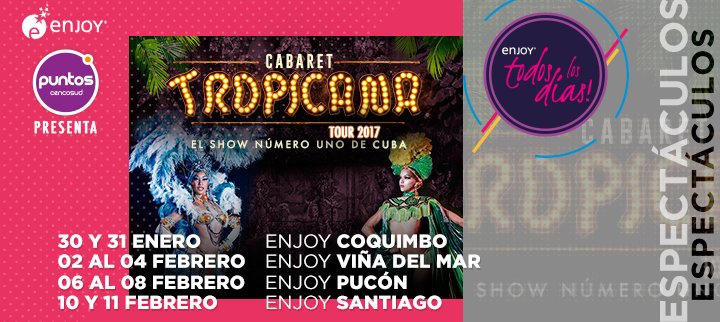 ¡En verano se baila salsa en #Enjoy! Asegura tus entradas para Cabaret Tropicana en @PuntoTicket bit.ly/2hzNTdk