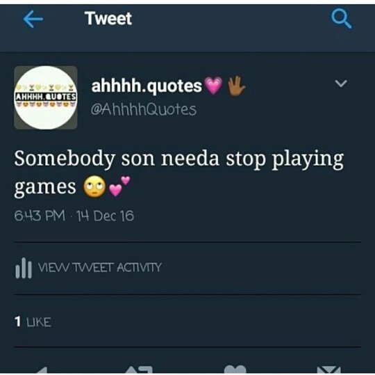 Stop Playing Games
