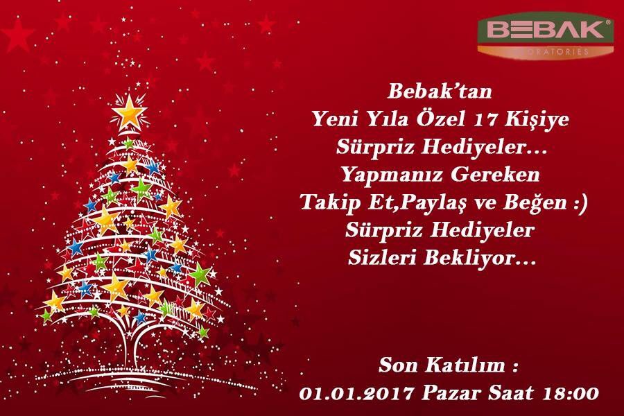 Bebak’tan Yeni Yıla Özel 17 Kişiye Sürpriz Hediyeler…
Yapmanız Gereken Takip Et,Paylaş ve Beğen :)
Sürpriz Hediyeler Sizleri Bekliyor…