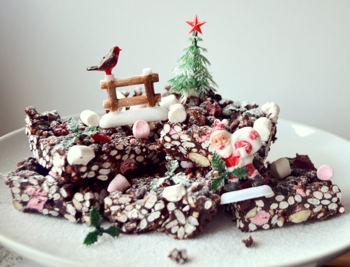 Frosty Rocky Road 🍫❄️
Recipe is now live on my blog! #christmas #festive #foodie #blogger 
thegrowingbutterfly.wordpress.com/2016/12/26/fro…