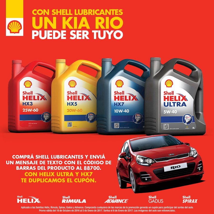 shellparaguay's tweet image. Seguí participando de la #PromoShell y ganá este 6 de Enero un Kia Rio! Enteráte de como participar en condorlubricantes.com.py/promo-shell/