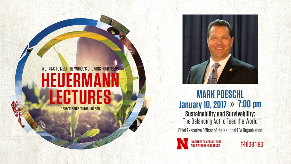 UNL_IANR's tweet photo. Don't miss @NationalFFA CEO Mark Poeschl deliver the next Heuermann Lecture on Jan. 10 @NIC_Innovates https://t.co/CTINxPPO7N #HLSeries #UNL https://t.co/LAhHXfcnPo