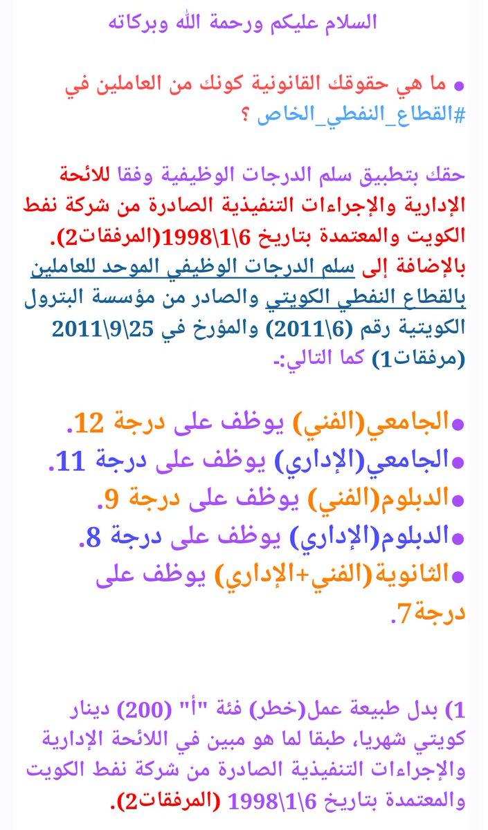 posKuwait's tweet photo. تعرف على حقوقك(المنهوبة)ككويتي وعامل في #القطاع_النفطي_الخاص ومقدار كل حق || وعي..

https://t.co/O9s9qWQo6o

#القطاع_النفطي
#الأقل_بالمنطقة https://t.co/gcCjGJJQq2