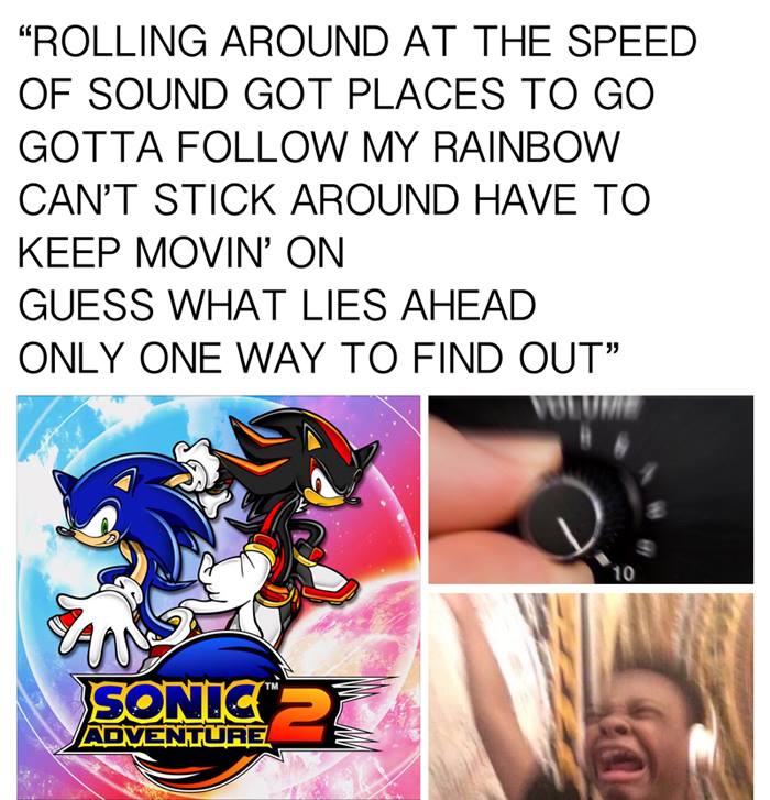 LadyPelvic's tweet photo. If you haven't done this, you haven't lived. 

#SonicTheHedgehog #sega https://t.co/TsD7zlZyrh