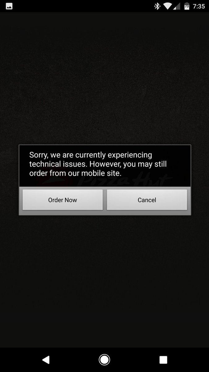 What the heck <a href="/pizzahut/">Pizza Hut</a>  been getting this error for the past two days.  There's a rumbly in my tumbly.