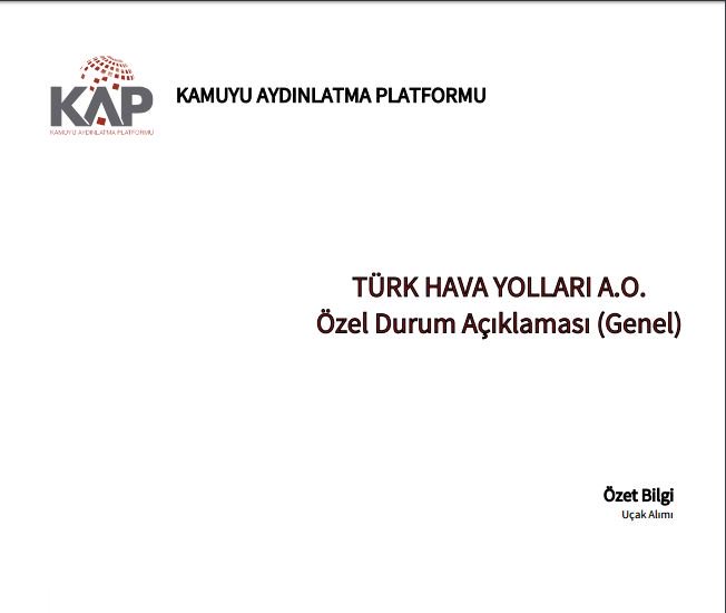 gokhanozbek's tweet photo. 17- THY, Kamuoyunu Aydınlatma Platformu'na VIP hizmetleri için bir uçak alınmasına karar verilmiştir açıklaması yapar. https://t.co/i30XqkNw1A