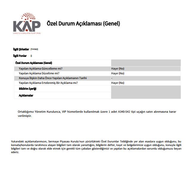 gokhanozbek's tweet photo. 17- THY, Kamuoyunu Aydınlatma Platformu'na VIP hizmetleri için bir uçak alınmasına karar verilmiştir açıklaması yapar. https://t.co/i30XqkNw1A
