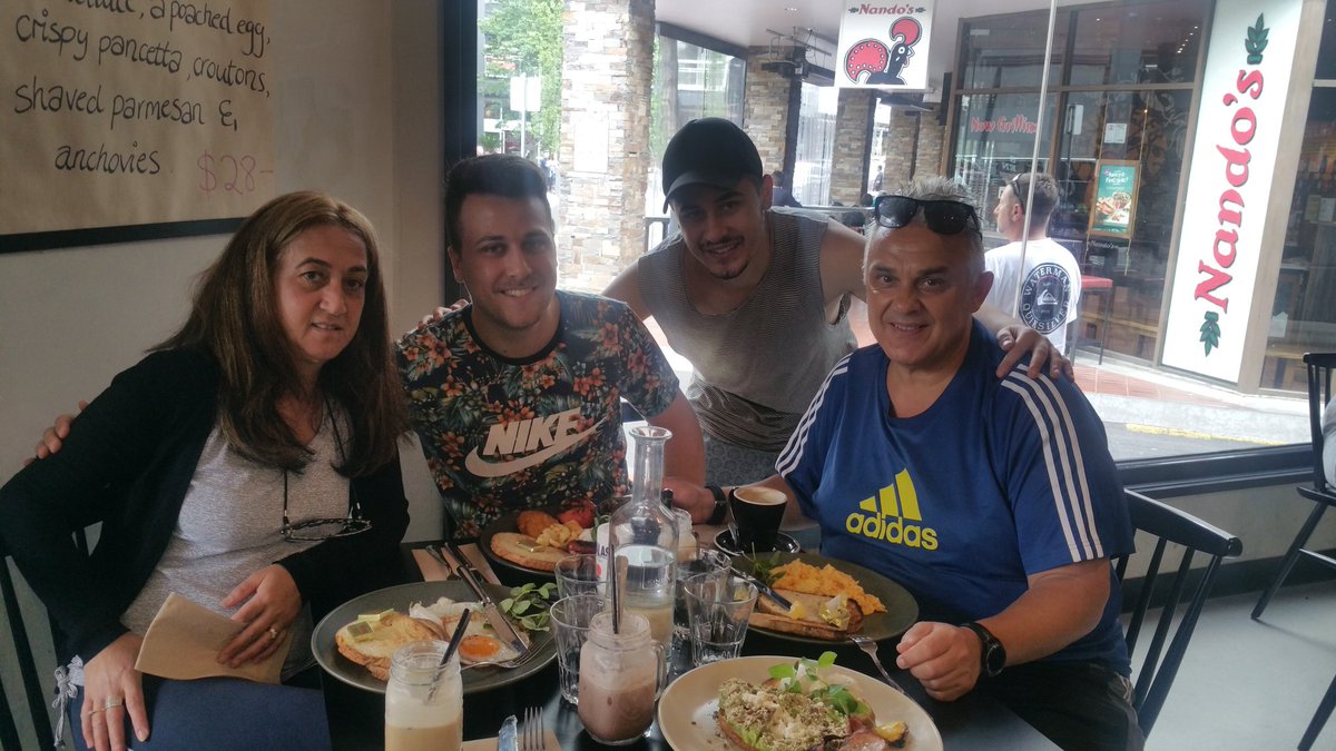 Enjoying family brunch