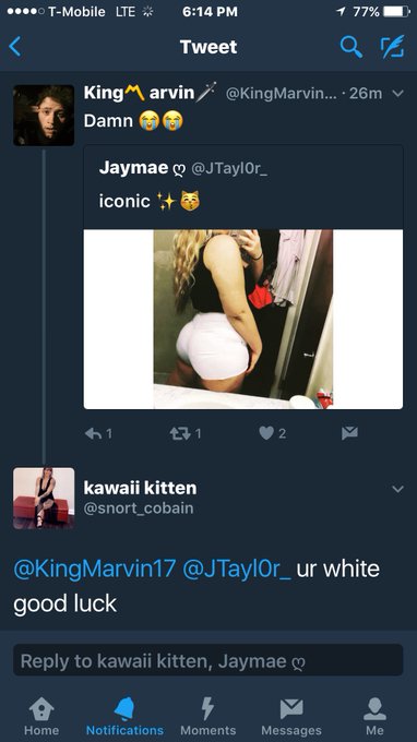 "Ur white. Good luck" like really-_- didn't know being white was a bad thing. This makes me so mad doe