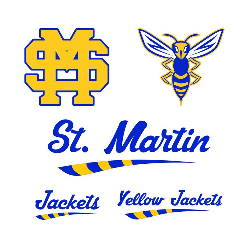 TheGCConference's tweet image. LOGO SHEET

School: St. Martin
Nickname: Yellow Jackets
Colors: Blue, Yellow Gold, White, Grey
Location: St. Martin, Mississippi