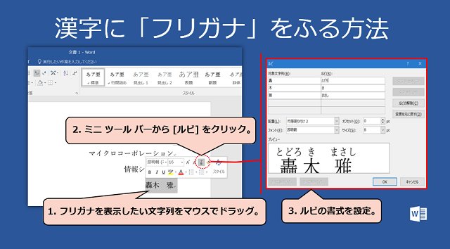 マイクロソフトサポート Pa Twitter Word Tips 読みが難しい漢字や読み間違いしやすい漢字に Word のルビ機能を使ってフリガナをつける方法をご紹介します Office16 Mshelpsjp マイクロソフトサポート Pa Twitter Word Tips 読みが難しい漢字や読み間違いしやすい漢字に Word のルビ機能を使ってフリガナをつける方法をご紹介します Office16 Mshelpsjp