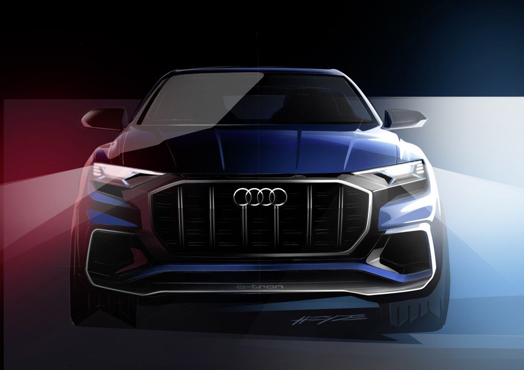 rulevoy_mag's tweet photo. За две недели до открытия автосалона в Детройте шеф-дизайнер Audi Марк Лихте показал немножко нового кроссовера Q8 - https://t.co/fuVZIfG55g https://t.co/MzoCD7EGxv