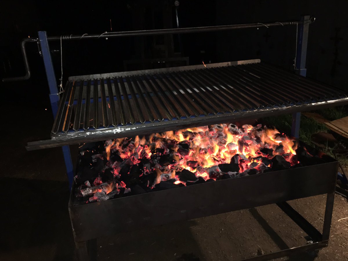 Latest workshop project complete. Commissioning of the man sized BBQ built for #taste.  Never too late for a lamb chop! #lambbaa #lostpippin