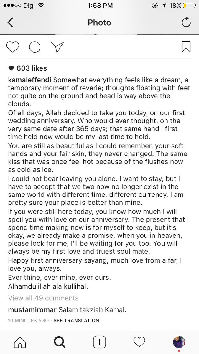 nqryna's tweet photo. "Allah decided to take you today, on our first wedding anniversary" 

😭😭😭 https://t.co/0i1fqLx4qC