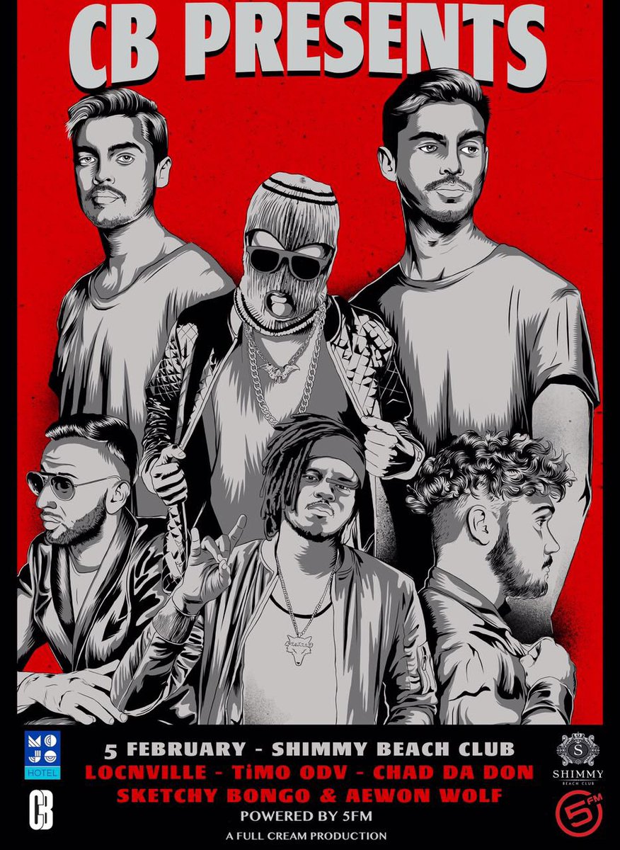LocnvilleST's tweet photo. #CBPresents2017
5th Feb #ShimmyBeach Cape Town!Insane Line Up
Powered by @5FM 
Get your tickets here https://t.co/VTKgh26rBh https://t.co/5xwkDeCliR