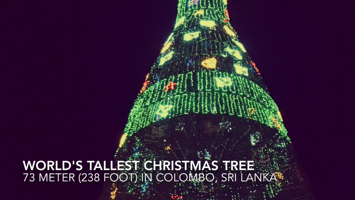 ExoticSapphire's tweet photo. Sri Lanka has unveiled a towering Christmas tree, claiming to have surpassed the world record for the tallest artificial Christmas tree. https://t.co/ohuCwOpkG1