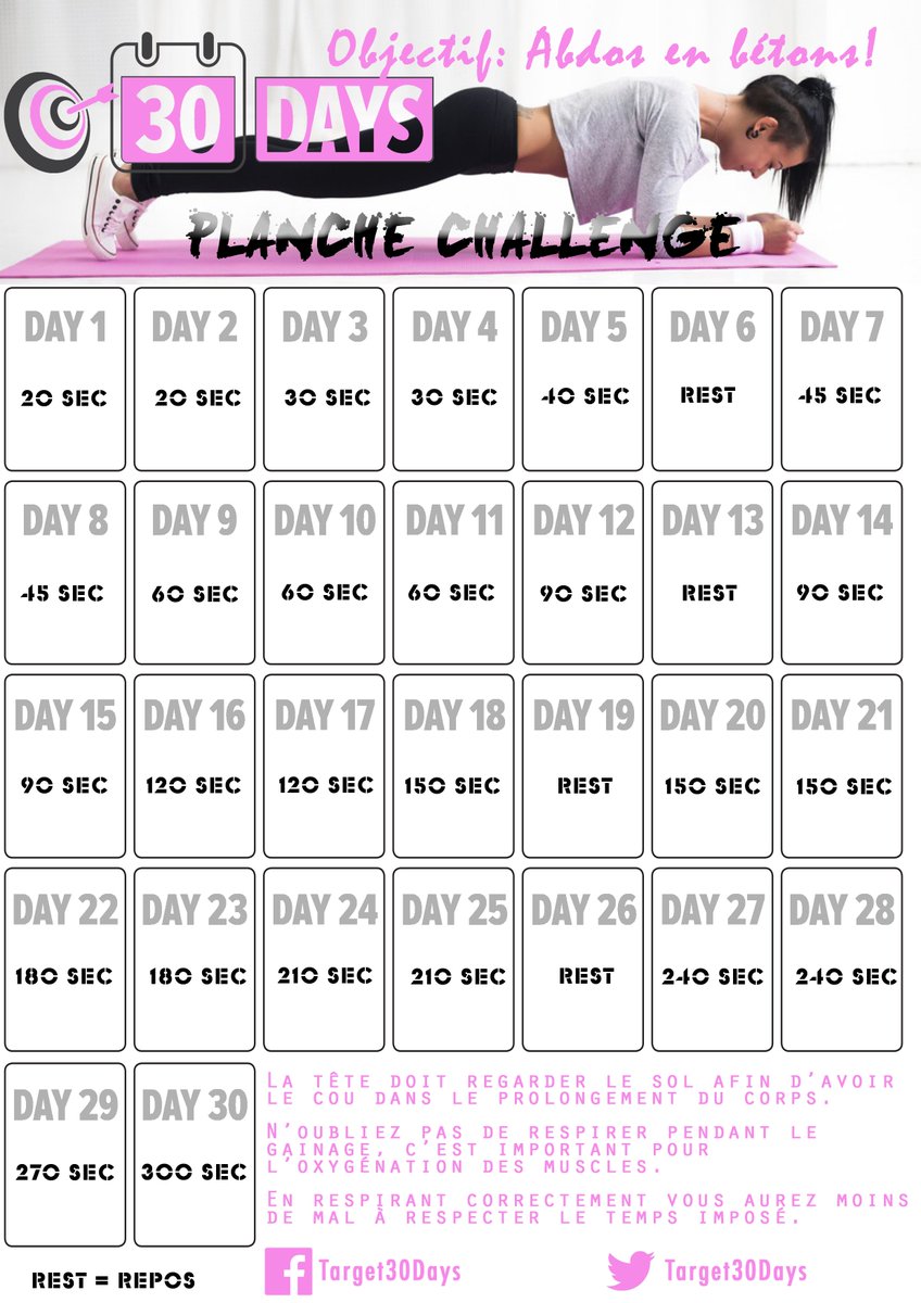 Target30Days's tweet image. Obtenir des abdos en 1 mois! #plankchallenge