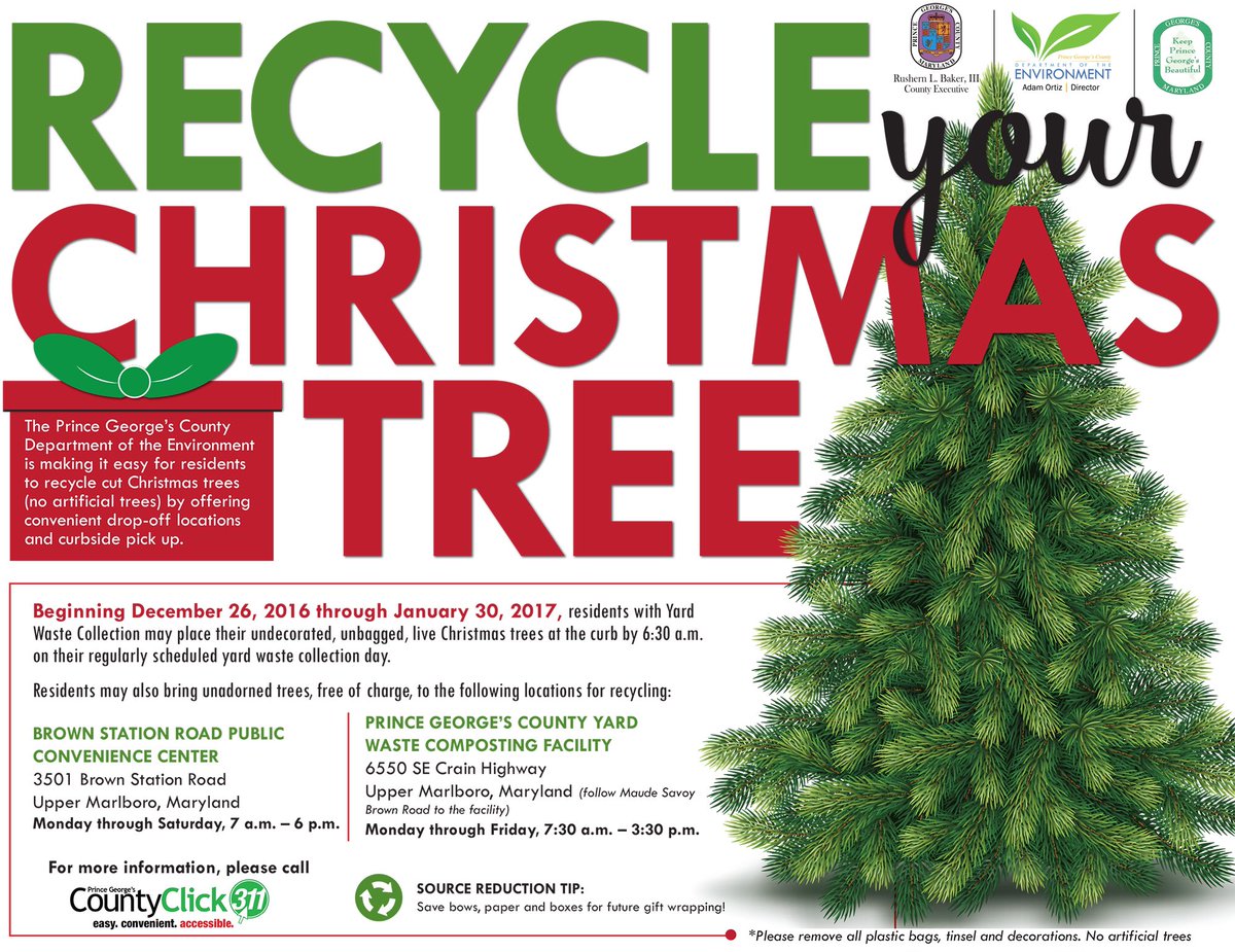 Be a #HolidayHero and recycle your Christmas Tree #PGFD @PrinceGeorgesMD