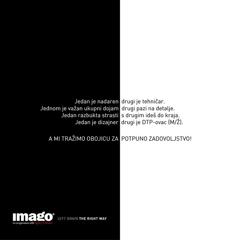 Priprema, pozor... dizajn! Prijavi se na: imago.hr/join.