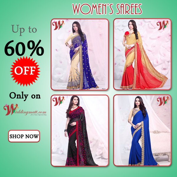 WeddingMatt's tweet photo. Latest #Saree Collection with exclusive 60% #discount for you only on #Weddingmatt
Shop Now> https://t.co/sqdlZYj2CS  #Fashion #womenfashion https://t.co/JZdNxUM8V6