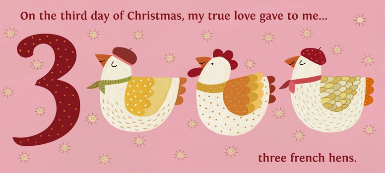 EnableCG's tweet image. The third day of Christmas
My true love sent to me
Three French hens,
Two turtle doves, and
A partridge in a pear tree.
