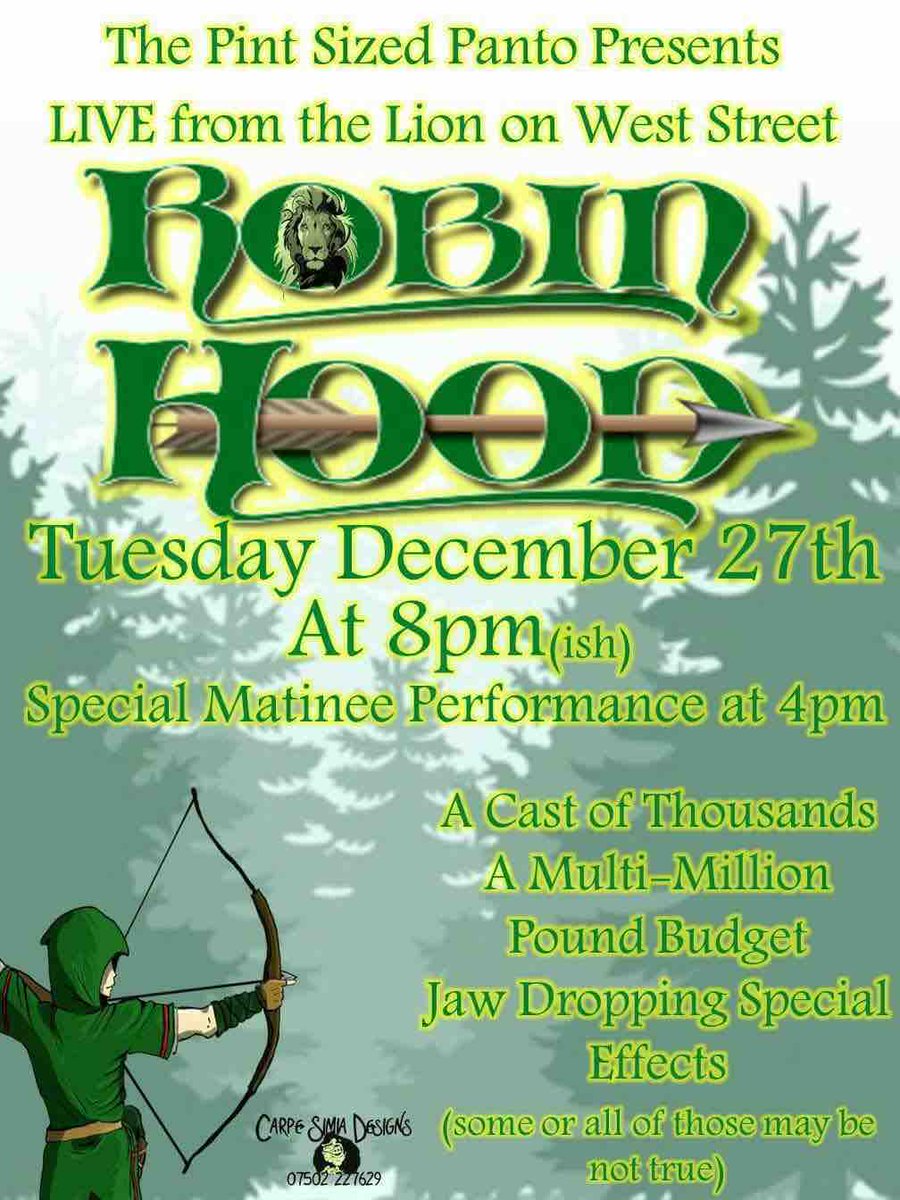 KennetRadio's tweet photo. Fancy a bit of seasonal fun? The Pint Sized #Panto Comp present #RobinHood at the Lion Pub, #Newbury 8pm(ish) later today. https://t.co/BT4KhkXb09