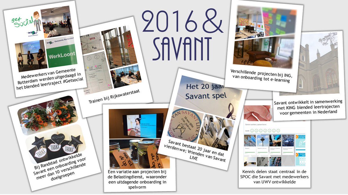 2016 is voorbij gevlogen. Met veel plezier werkten we aan mooie #opleidingskundige leeroplossingen in projecten. Een impressie!