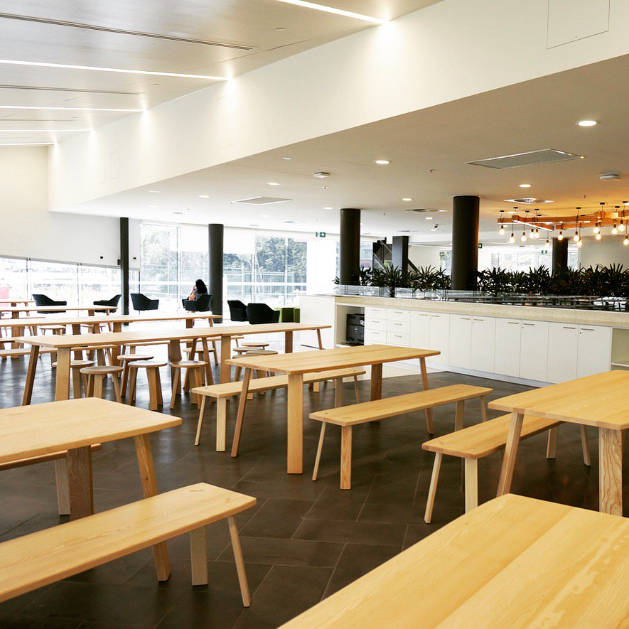 CCInsitu's tweet photo. ALPIN tables, benches and 3 leg stools in ash timber by Hussl feature in the CSL integrated workplace fitout, designed by Spowers Architects https://t.co/kRlt8LJD1I