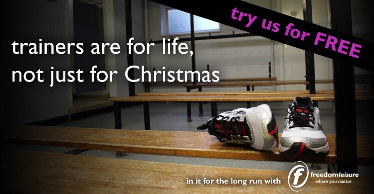 New trainers this Christmas? 
Put them to use with a 3 day #fitness pass, simply visit goo.gl/gAQ1ha
#welshpool #fitness #newyou