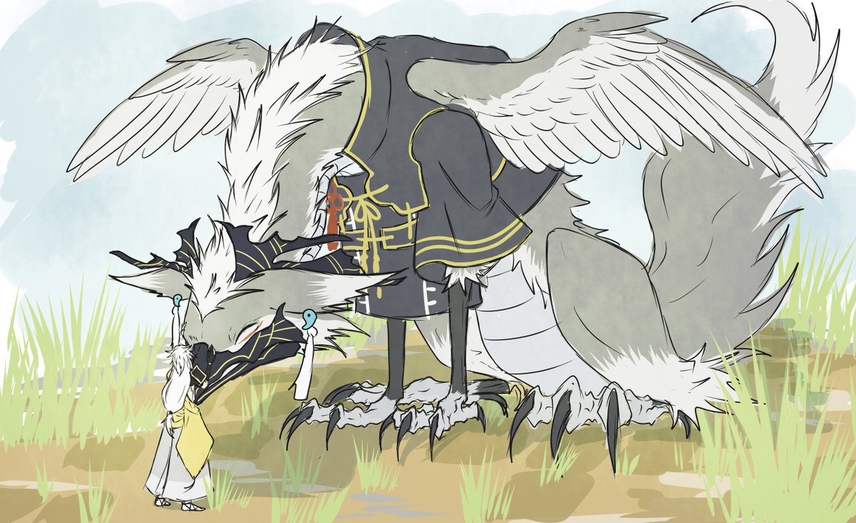 鷲龍 前に描いた鳴狐擬竜化が思いのほかトリコっぽかったからノリで描きました落書き 小狐丸 イーソイソイ 鷲龍 前に描いた鳴狐擬竜化が思いのほかトリコっぽかったからノリで描きました落書き 小狐丸 イーソイソイ