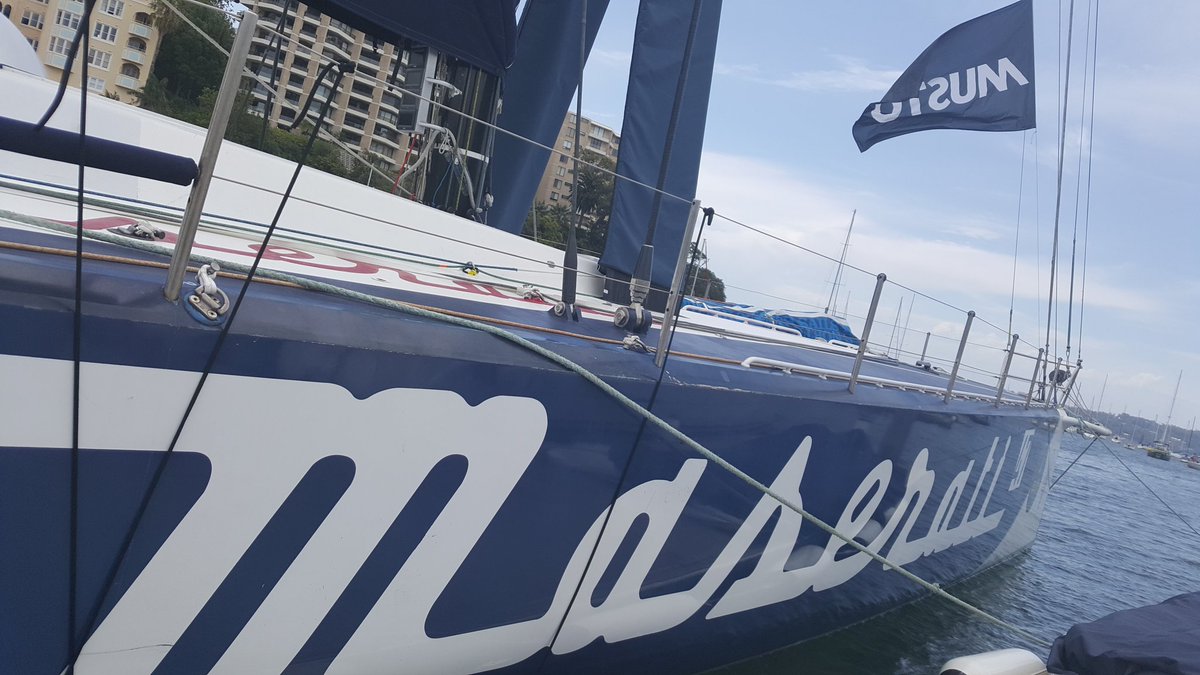 Mandy_McEvoy's tweet photo. And the other #RSHYR #Vo70 #Maserati bought recently by the famous #Brindabella mob doing ok too @TheMagentaProj @volvooceanrace. Pic : Me https://t.co/hn4GBWPa8K