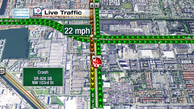 Crash on SR-826 SB at NW 103rd St #traffic #miami https://t.co/w7hyopGWT6