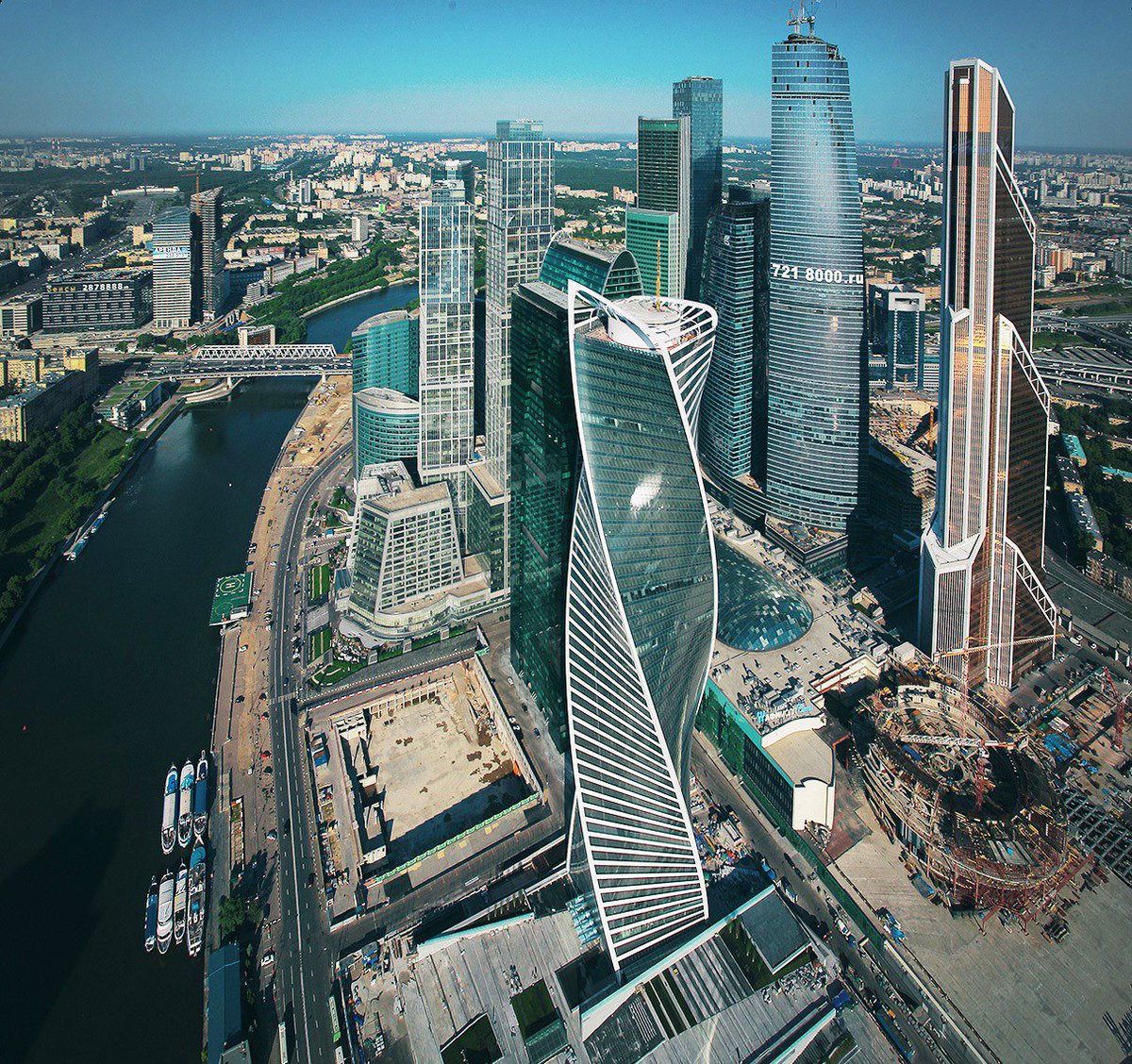 вид с высоты москва сити