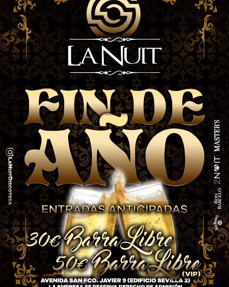 Ven a darle la bienvenida al 2017 a #DiscoLaNuit! Nueva #Fiesta en #Sevilla! 30€ y barra libre! #Navidad #Disco #Discoteca #Music