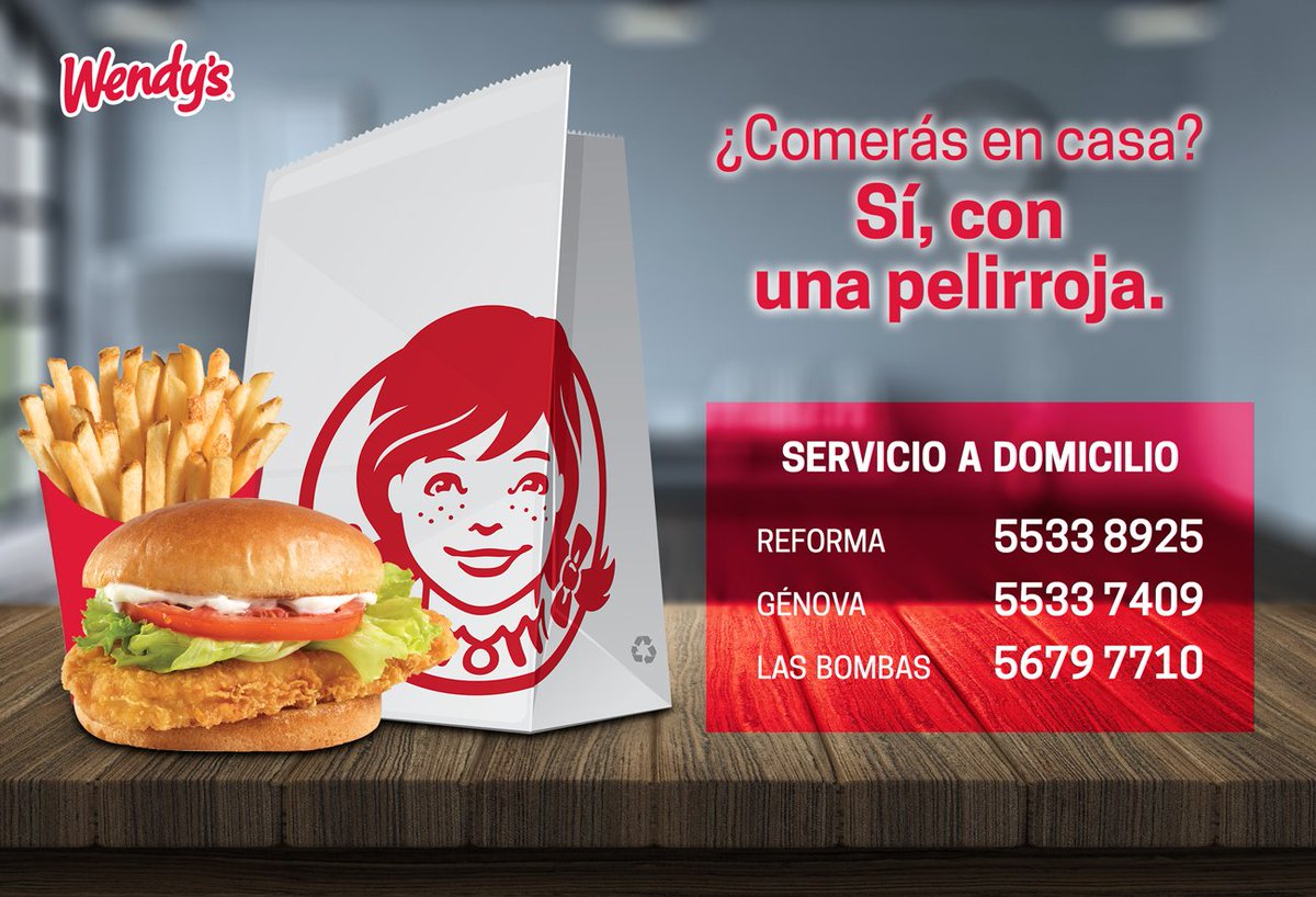 WENDY'S MÉXICO te lleva tu comida hasta tu mesa y sin escalas.