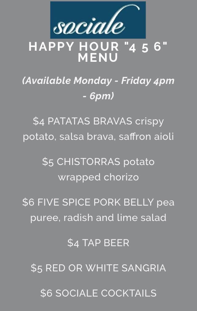 Ready for our '4 5 6' #HappyHour! It's Mon-Fri from 4-6pm Check out the menu below! #SouthLoop #GoodEatsGroup