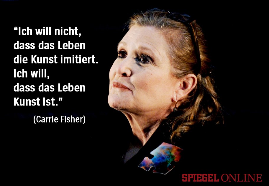 derspiegel's tweet photo. "Prinzessin Leia" - Darstellerin Carrie Fisher ist im Alter von 60 Jahren gestorben.  https://t.co/EUsrFtXWw6 #CarrieFisher https://t.co/7d4I1AkVQ0