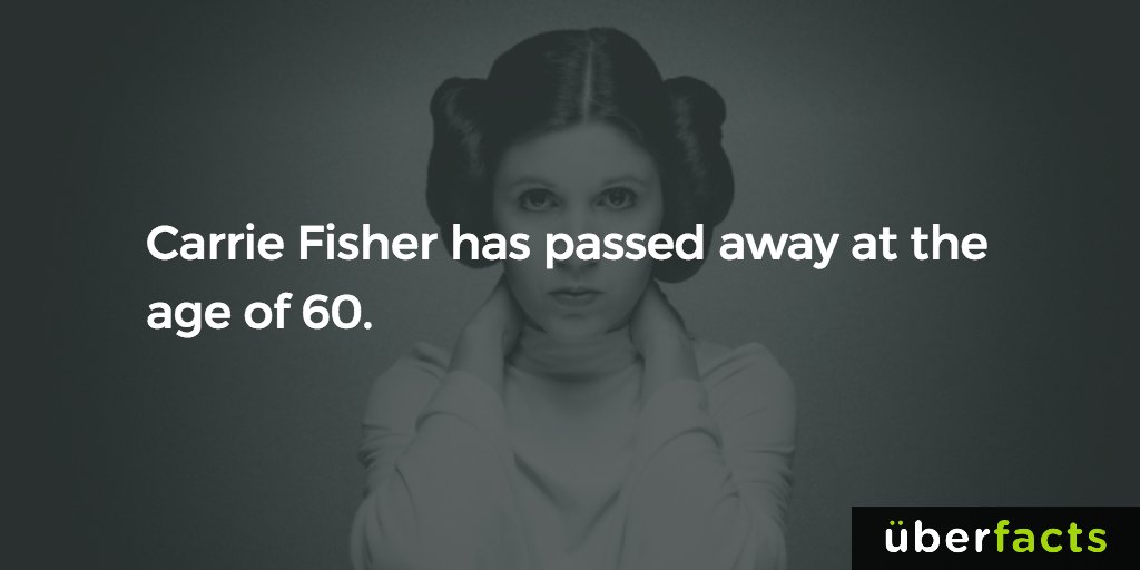 UberFacts's tweet photo. RIP Carrie Fisher
https://t.co/udSiHxtnS9 https://t.co/f3BYfFyd4s