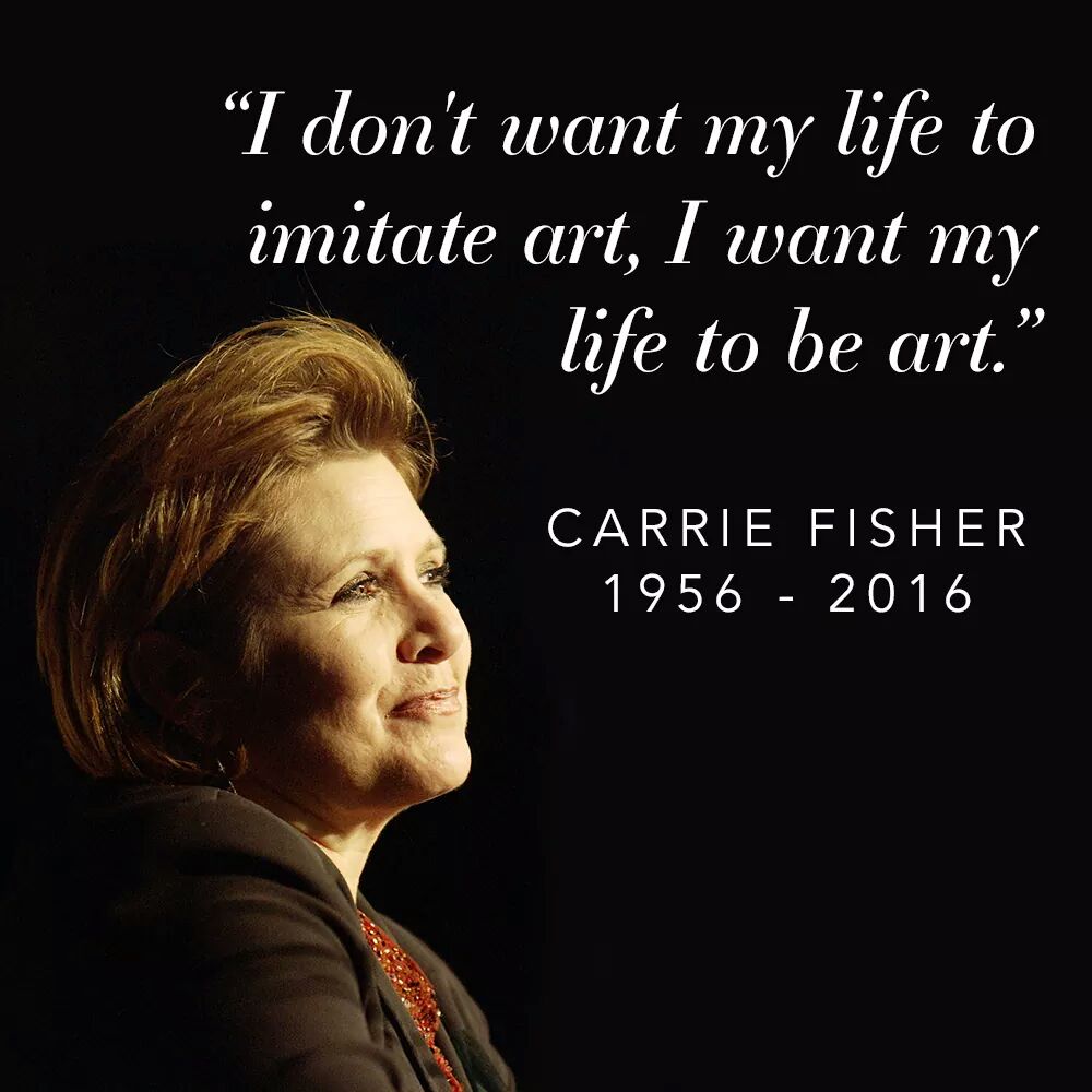ItsRennotBen's tweet photo. Sharing this then I'm out

We love you @carrieffisher your life was definitely art. YOU are and always will be art. #MaytheForcebeWithHer https://t.co/Hfgrci3nxc