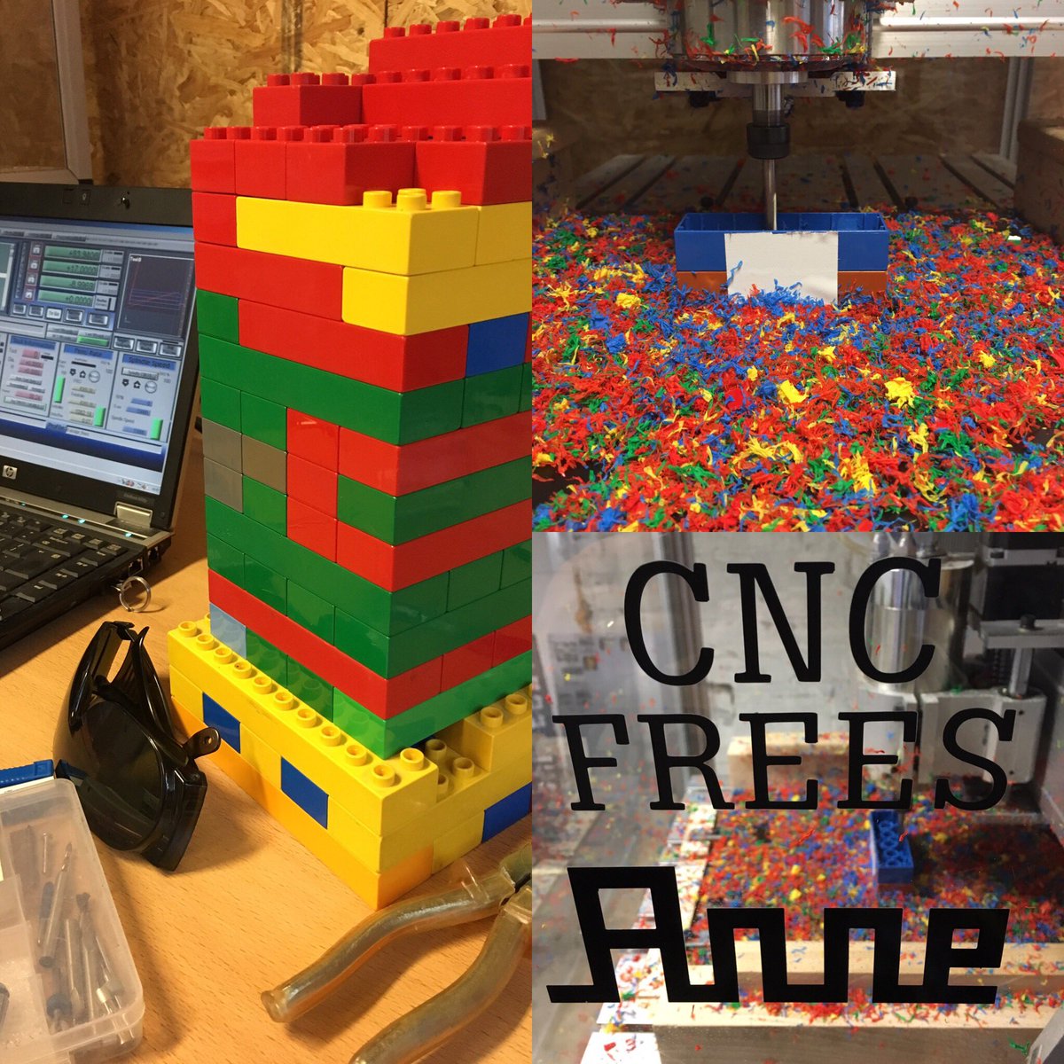 OntwerpCirkel's tweet photo. Duplo frezen voor kinderfestjes. Lekker vooruit werken! Bij @fablab013 https://t.co/husfRSQEBR