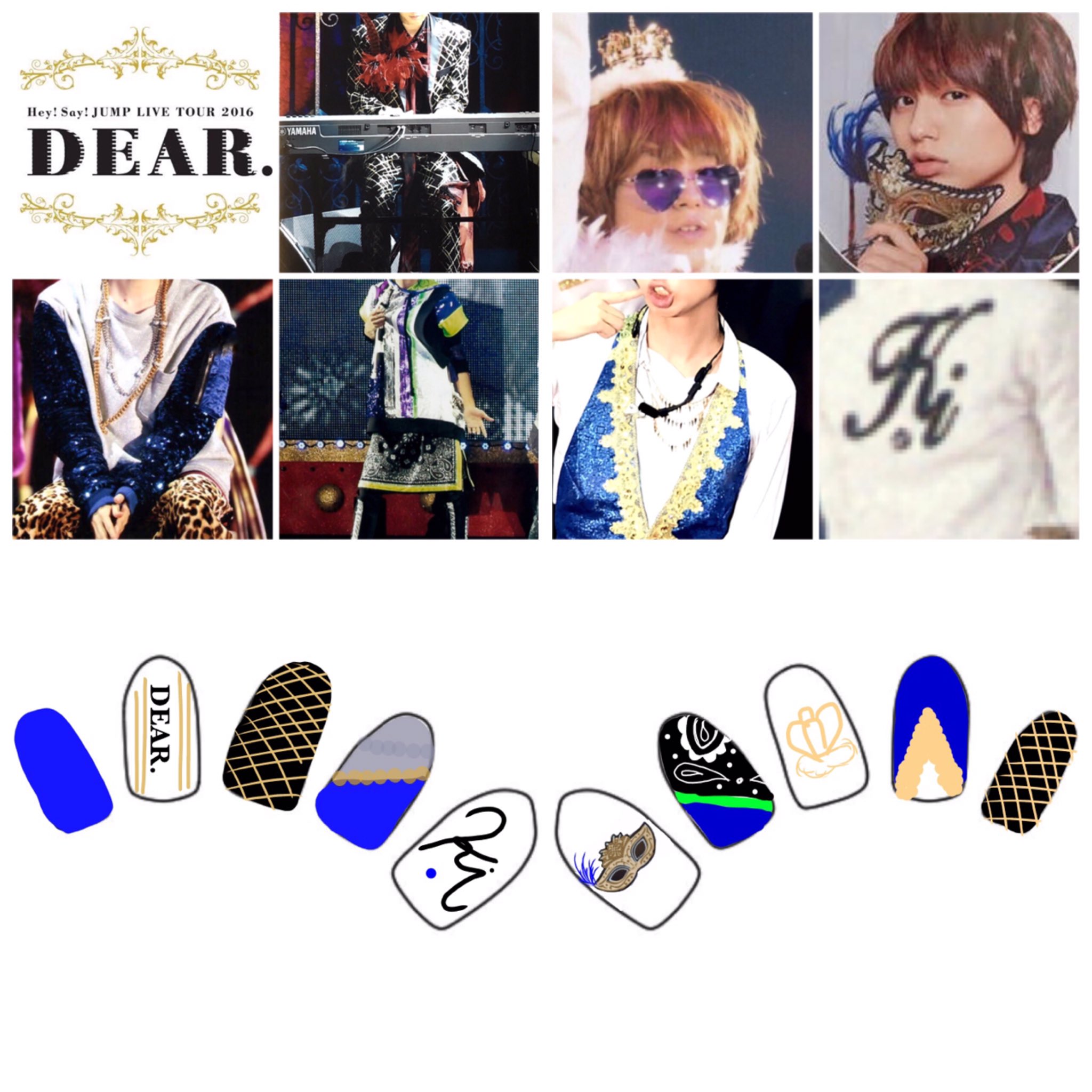 Idemi この衣装の画像とそれっぽいデザイン持ってったらやってくれた 幸せ Hey Say Jump年末年始とカウコンこれでいきます Heysayjump Jump Dear 伊野尾慧 衣装 痛ネイル アートネイル カウコン コンサートネイル 参戦ネイル 闇注意