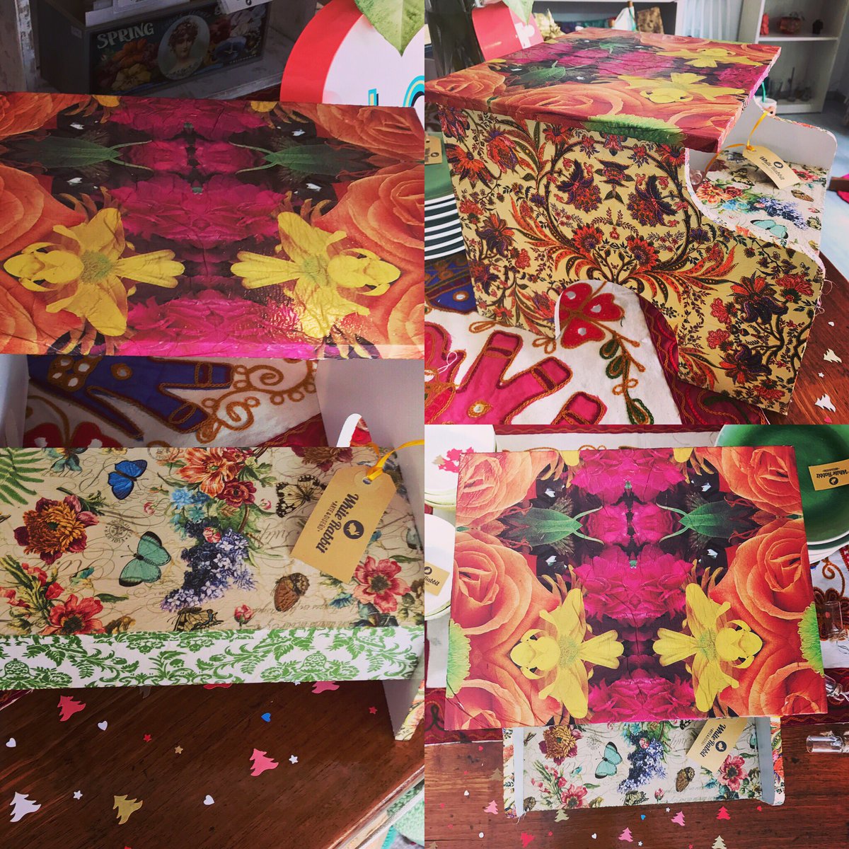 WR_Arte's tweet photo. **Mini** Escalerita • Banqueta • Decoupage ✨ #hechoamano #handmade #homedecor #escalera #banqueta #decoupage #practico https://t.co/VdUSzoRxcj