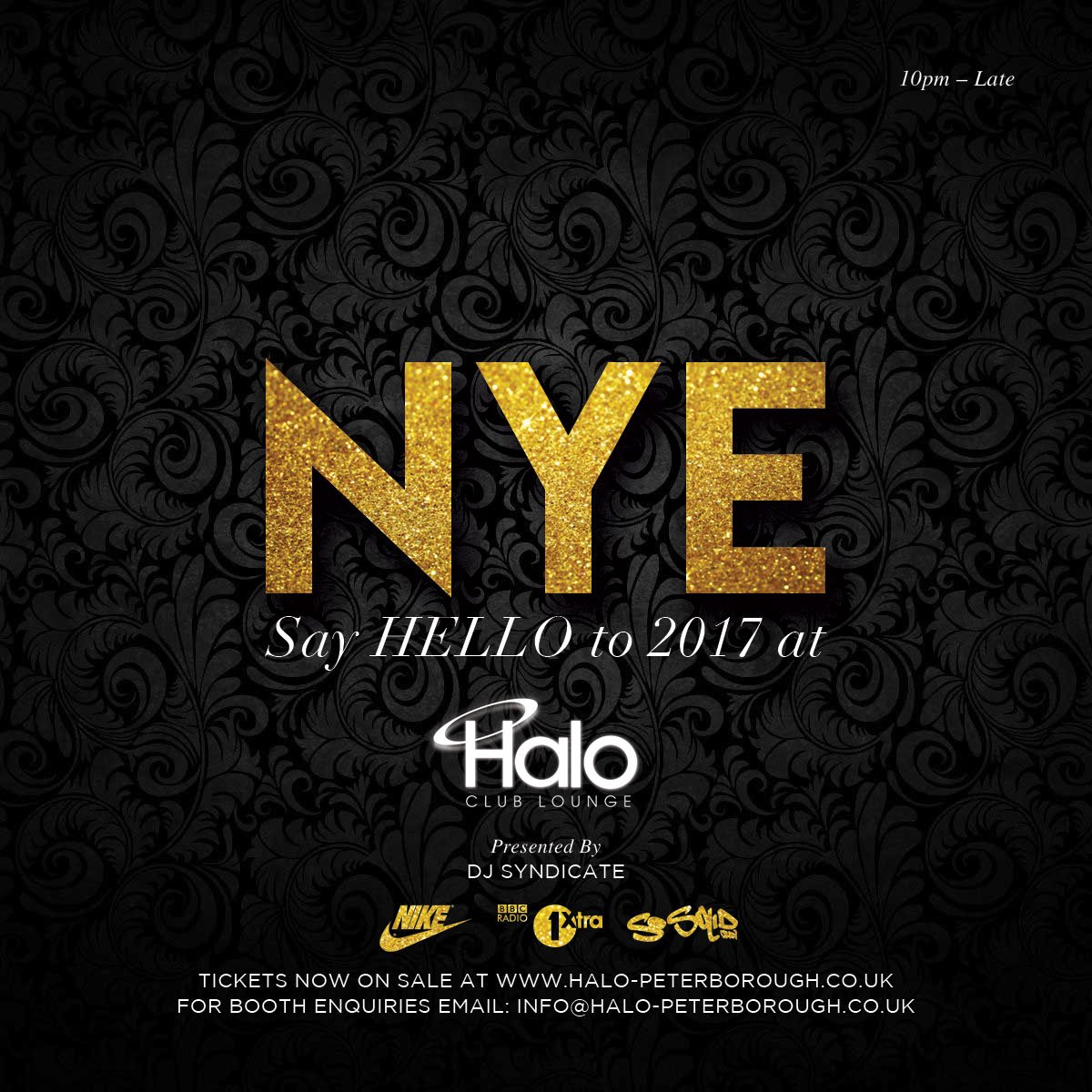 Join <a href="/sossyndicate/">dj syndicate</a>  for a MASSIVE New Years Eve <a href="/HaloClubLounge/">HALO CLUB LOUNGE</a>  Advance Tickets and VIP Options available here halo-peterborough.co.uk/packages/45732…