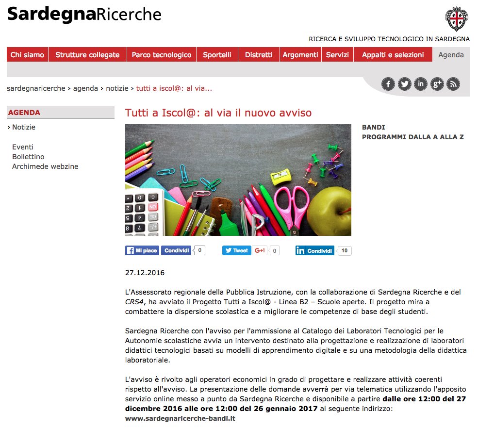 crs4research's tweet image. Link al bando Linea B2 progetto "Tutti a Iscol@" e alle linee guida nella nostra news: crs4.it/it/news-view/t… #scuola #innovazione #iscola