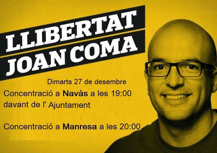 ANC_Navas's tweet photo. Avui a les 7h concentració a la plaça de l'Ajuntament, en defensa de la llibertat i la democràcia. https://t.co/hHCczDWRd3
