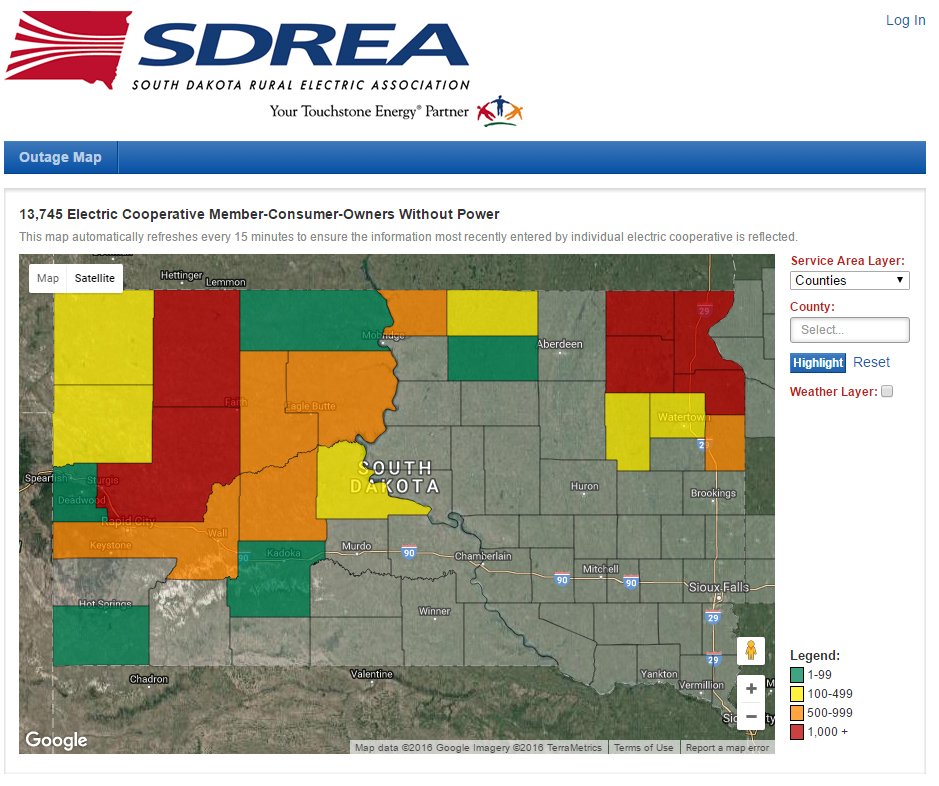 Iowa co-op linemen are helping restore power to South Dakotans who were hit hard with blizzards on Christmas: outages.sdrea.coop/outages/maps