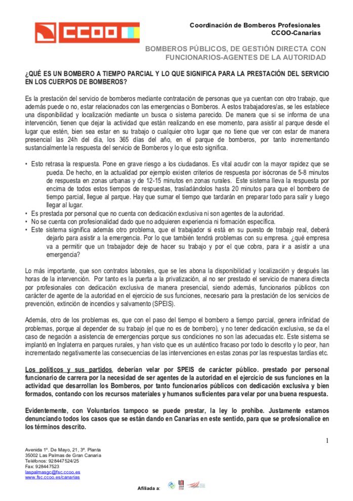 Saben q poner #Bomberos a tiempo parcial es abrir la puerta a la privatización?Lee esto,lo aclaramos.
BOMBEROS PÚBLICOS/DEDICACIÓN EXCLUSIVA
