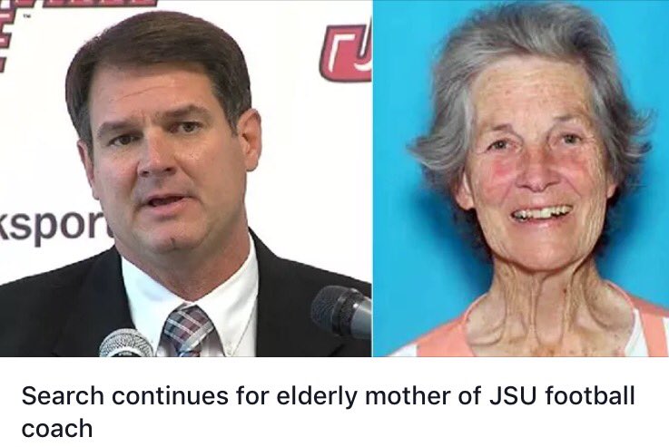 JR_Sandlin's tweet photo. RT: Day 2 search has begun. Please Pray and Help us find JSU Head Football Coach @Coach_Grass Mom, Virginia Grass (MawMaw) 

#FindMawMaw https://t.co/rfznBxaIdL