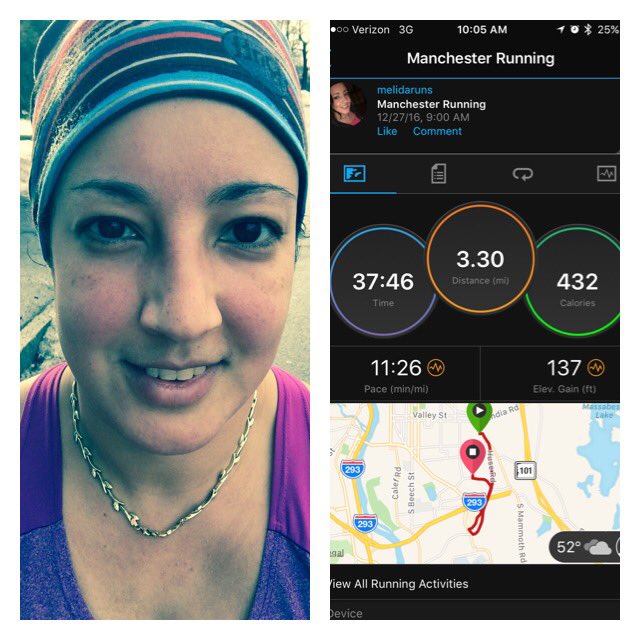 MelidaLopez2's tweet photo. Training for my first 2017 race #halfmarathontraining #nhrunner #sherunsthistownnh #garmin #hokaoneone #buffusa #skirtsports https://t.co/6VCbm4Pt1f