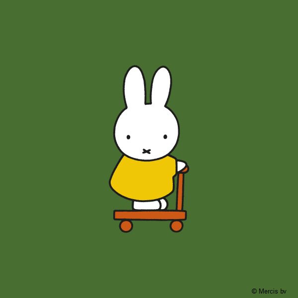 Miffy_UK's tweet image. Miffy is playing on her new scooter. Weeeee